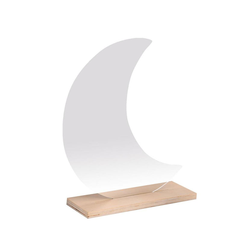 Mirror Irregular Aesthetic Decor Acrylic Vanity Mirror Frameless Cute Wavy Mirrors Moon Shape With Wooden Stand For Living Room