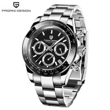 PAGANI DESIGN Top Brand New Rubber Strap Chronograph Watch Men Quartz Wristwatch Luxury Sapphire Glass Sports Watch