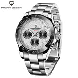 PAGANI DESIGN Top Brand New Rubber Strap Chronograph Watch Men Quartz Wristwatch Luxury Sapphire Glass Sports Watch