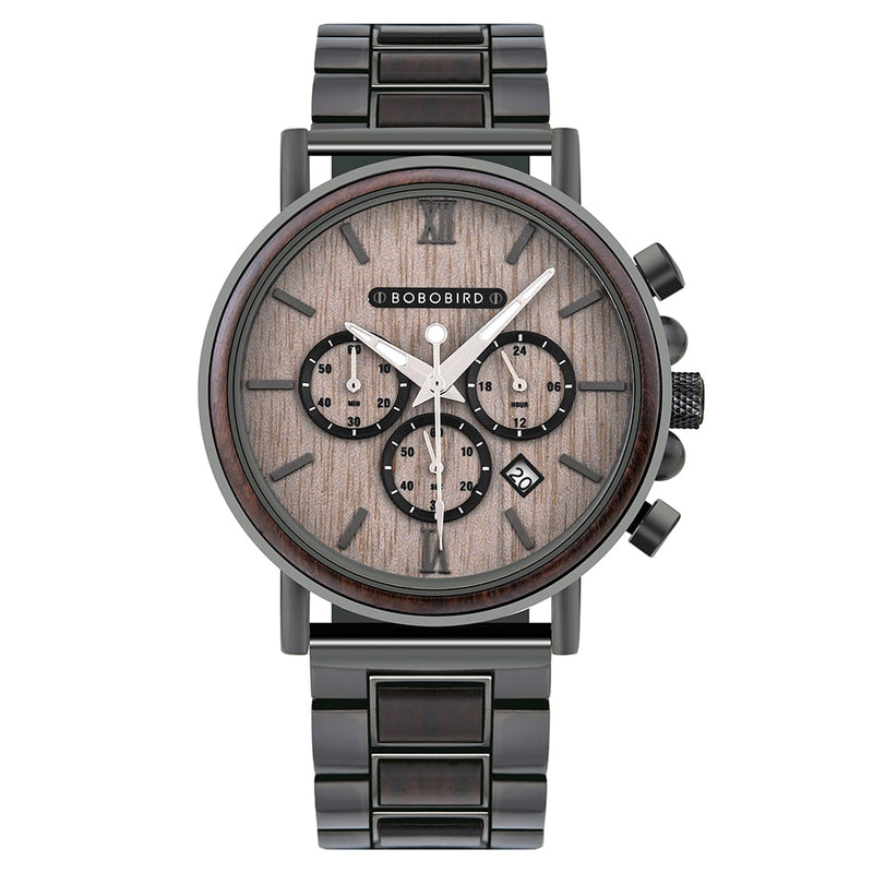 BOBO BIRD Men Watch Wood Watches Women Timepieces Chronograph Quartz Wristwatches