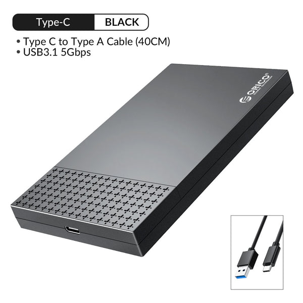 ORICO Type-C External Hard Drive Case SATA to USB3.1 HDD Enclosure for 2.5 & 39 HDD SSD 6Gbps Speed Support UASP