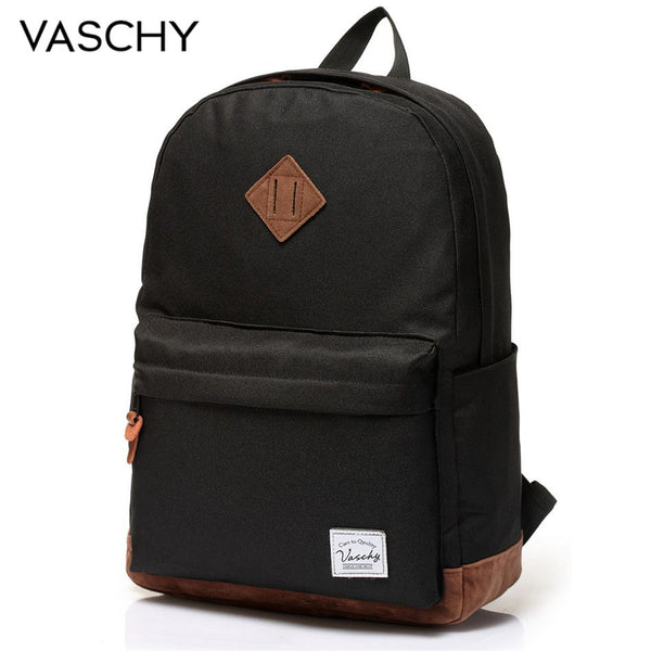 Backpack for Men and Women VASCHY Unisex Classic Water Resistant Rucksack School Backpack 15.6Inch Laptop for Teenager