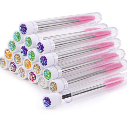 Eyelash Extender Disposable Eyebrow Brush Separate Tube Design Charming Diamond Bottom Mascara Stick Applicator