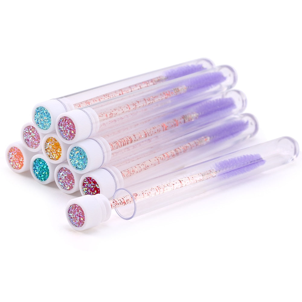 Eyelash Extender Disposable Eyebrow Brush Separate Tube Design Charming Diamond Bottom Mascara Stick Applicator