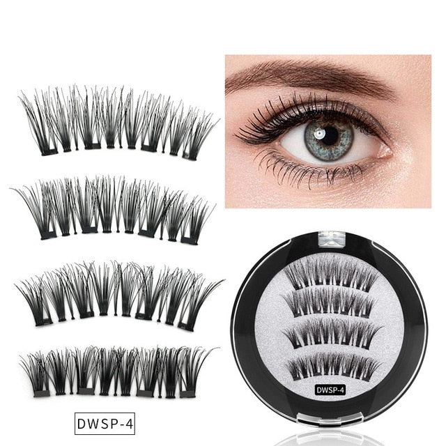 1 pair of 3/4/5 magnet eyelashes Quantum false eyelashes, reusable eyelashes, natural curling false eyelashes