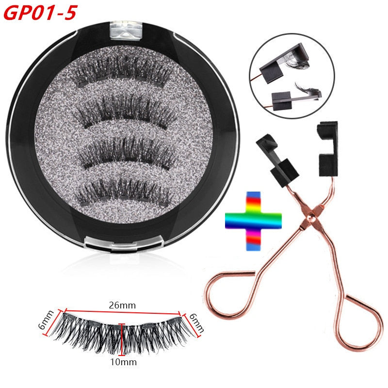 1 pair of 3/4/5 magnet eyelashes Quantum false eyelashes, reusable eyelashes, natural curling false eyelashes