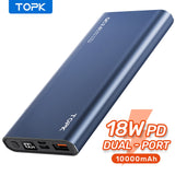 TOPK I1006P Power Bank 10000mAh Portable Charger LED External Battery PD Fast Charging PoverBank For iPhone 14 Pro Max 13 Xiaomi