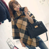 New Fashion Winter Warm Plaid Ponchos And Capes For Women Oversized Shawls and Wraps Cashmere Pashmina F - Findsbyjune.com