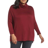 50% OFF Cowl Neck Tunic Maroon Longsleeve Top Blouse Plus Size 3X Women's Ladies Fashion