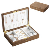 Luxury Large Wooden Jewelry Box Organizer 3 Layers Display Jewelry Storage Case Casket Earrings Ring Necklace Jewellery Boxes