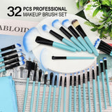 32Pcs Makeup Set Foundation Eye Shadows Lipsticks Powder Highlight Conceal Brushes Professional Makeup Tool Kit With Bag