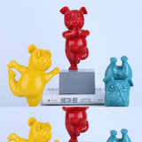 Lovely Yoga French Bulldog Statue Resin Figurines Nordic Creative Cartoon Animals Sculpture Children Room Decor Crafts