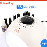 84W Smart UV LED Nail Dryer Lamp 5S Fast Drying 42PCS LEDs Nails Gel Polish Curing Lamp Manicure Machine with Timmer Display