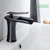 Basin Faucets Waterfall Bathroom Faucet Single handle Basin Mixer Tap Bath Antique Faucet Brass Sink Water Crane Silver