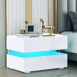 RGB LED Nightstand Coffee Table Magazine Bed side Table Cabinet Storage Bedside Table Bedroom Home Furniture Bedroom Decoration