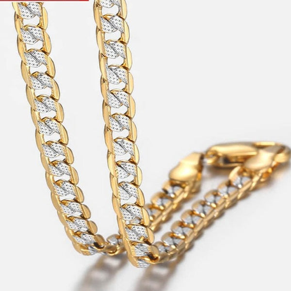 Trendsmax Gold Color Chain Necklace For Men Women Cuban Link Chain Male Necklace Fashion Men's Jewelry