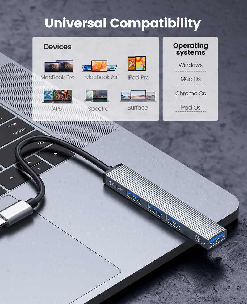 USB HUB 4 Port USB 3.0 Splitter With Micro USB Power Port Multiple High Speed OTG Adapter for Computer Laptop Accessories