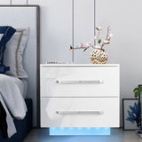 Multifunction RGB LED Nightstands Cabinet Storage Bedside Table Night Table Bedroom Nightstand Home Furniture for Night Lighting