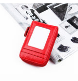 RFID Men's Card Holder Unisex Wallet Genuine Leather Business Card Holder Zipper Card Protect Case ID Bank Card Holders Purse