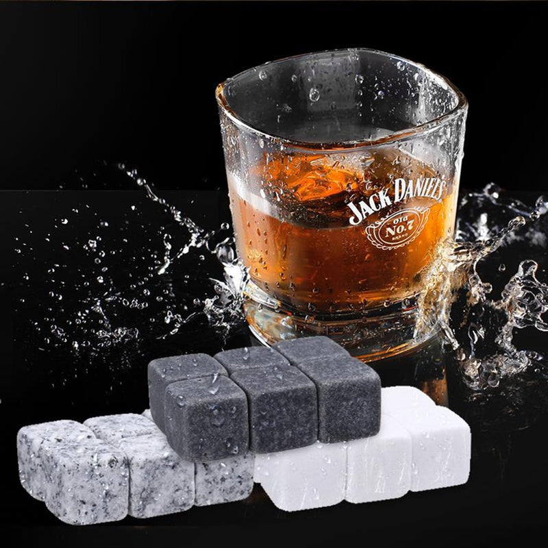 6Pcs Marble Cubes Whiskey Drinks Chilling Ice Stone Bar Cocktail Accessories  Wedding cooling drinks Ice Bags