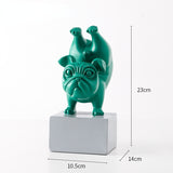 Lovely Yoga French Bulldog Statue Resin Figurines Nordic Creative Cartoon Animals Sculpture Children Room Decor Crafts