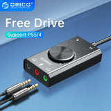 External USB Sound Card Stereo Mic Speaker Headset Audio Jack 3.5mm Cable Adapter Mute Switch Volume Adjustment Free Drive