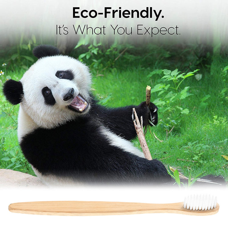 1Pc Natural Bamboo Toothbrush Flat Bamboo Handle Soft Bristle Toothbrush