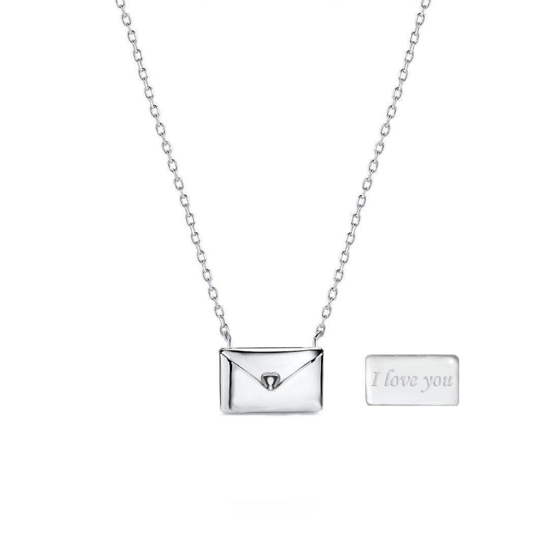 3pcs New Trendy Envelop Love Letter Silver Stylish Necklace Women's Fashion Accessories