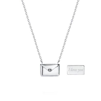 3pcs New Trendy Envelop Love Letter Silver Stylish Necklace Women's Fashion Accessories