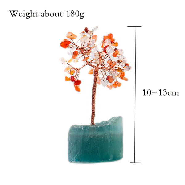 1PC Natural crystal rubble fortune tree Rough Crystal flower tree Irregular Rose quartz