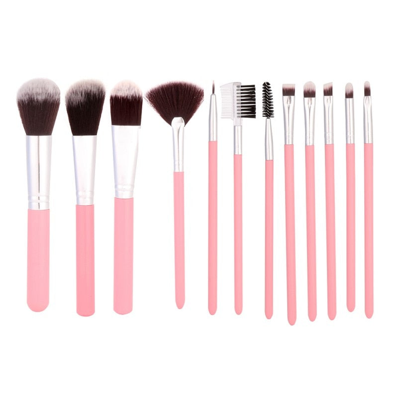 12pcs / set makeup brushes tool eye shadow base eyebrows lip brush cosmetic