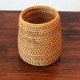 3pcs Home Storage Hand Weave Natural Rattan Baskets Organizer