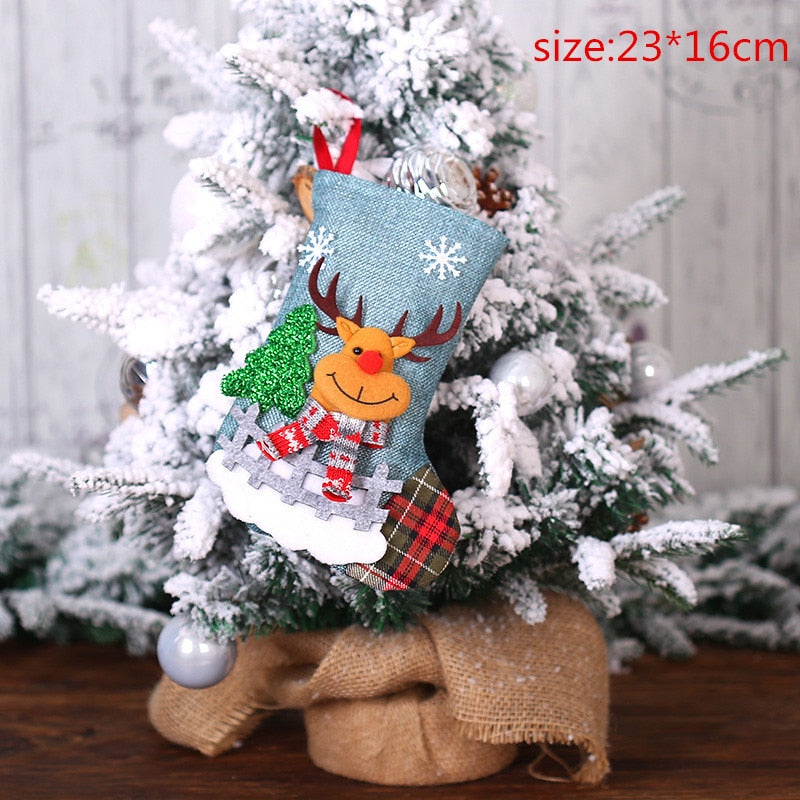 3pcs Christmas Socks Stockings Home Decorations