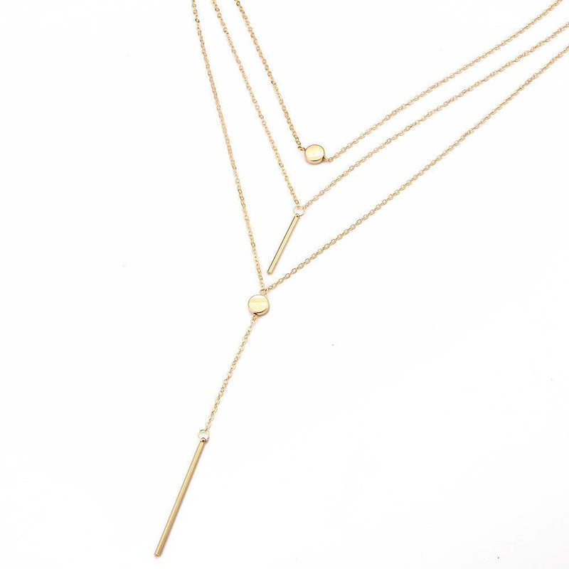 3 Piece Geometric Set 18K Gold Plated Necklace in 18K Gold Plated