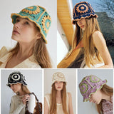 3pcs Handmade Flower Crochet Bucket Hat Women's Fashion Accessories