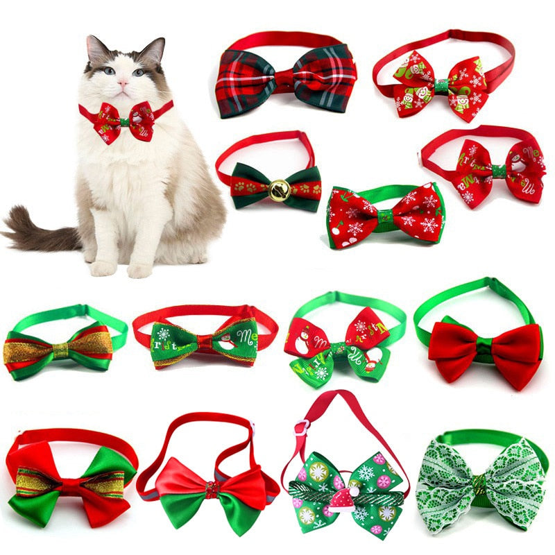 3pcs Christmas Pet Bow Collar