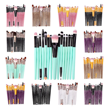 15 Pieces Soft Synthetic Fibers Makeup Brush Set