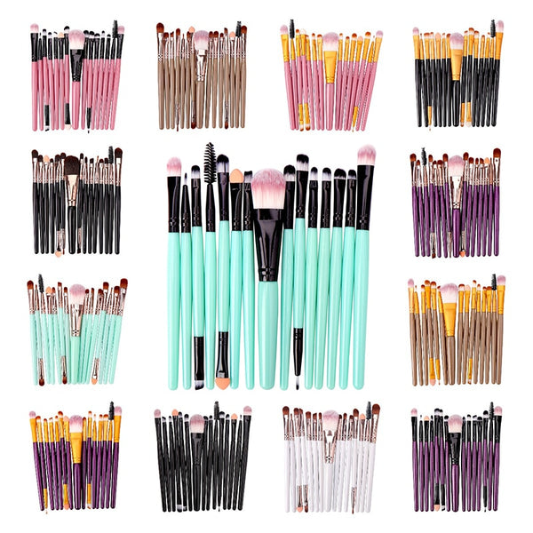 15 Pieces Soft Synthetic Fibers Makeup Brush Set