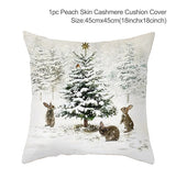 3pcs Christmas Elk Tree Cushion Pillow Cover