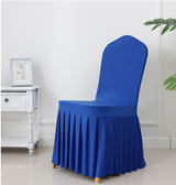 3pcs Wedding Spandex Chair Cover With  Pleated Ruffled  Skirt