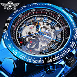 Self-Winding Mechanical Sport Design Golden Men's Stainless Steel Watch