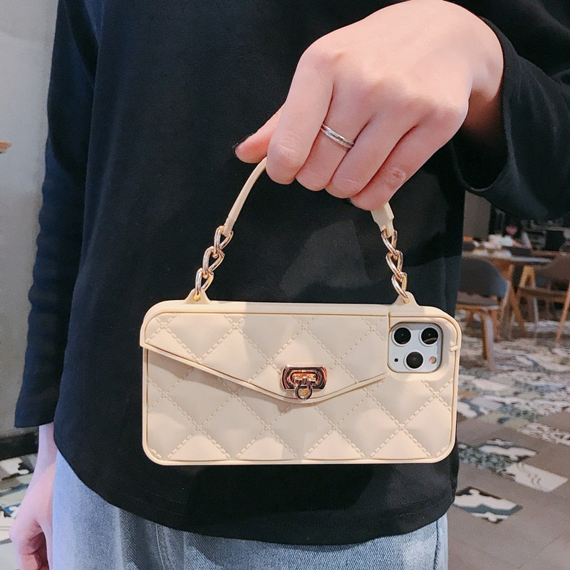 Wallet Handbag Crossbody phone case For iPhone 12 Card Slot Purse cover with Chain Strap