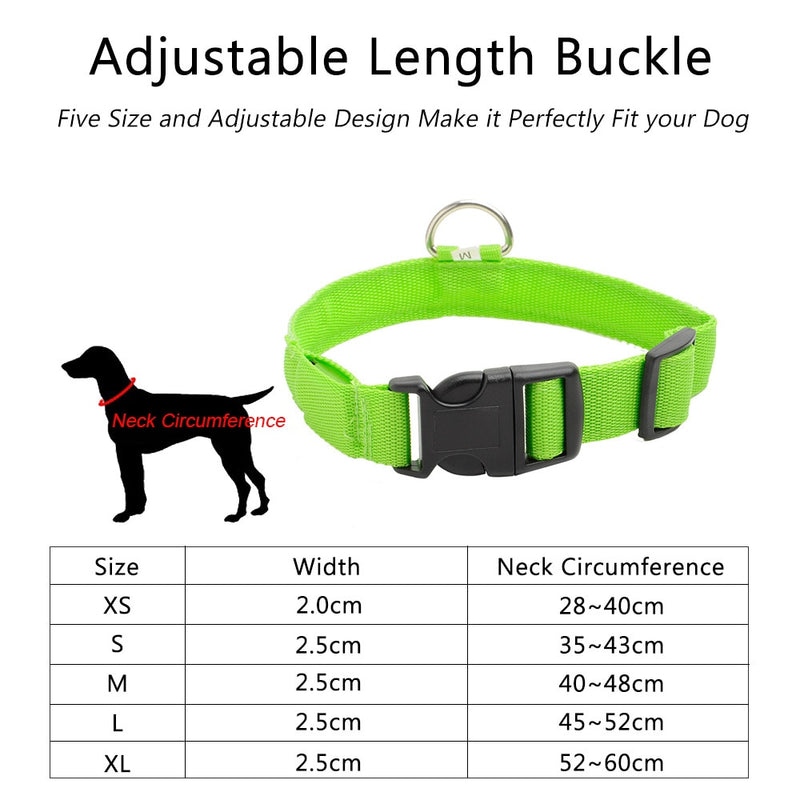 3pcs USB Charging LED Dog Collar Anti-Lost/Avoid Car Accident Collar