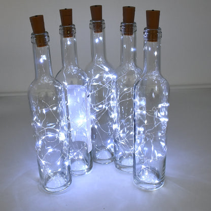 2 pcs LED Wine Bottle Lights with Cork