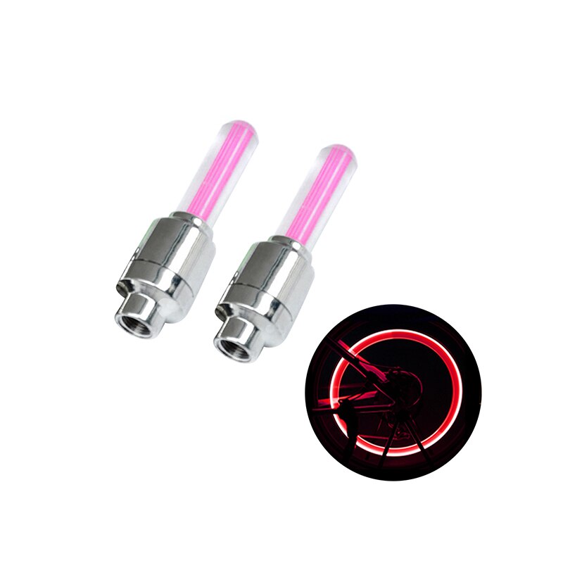 1/2 Pcs Neon Lights Tire Wheel Valve Cap Light LED Portable Durable Lightweight