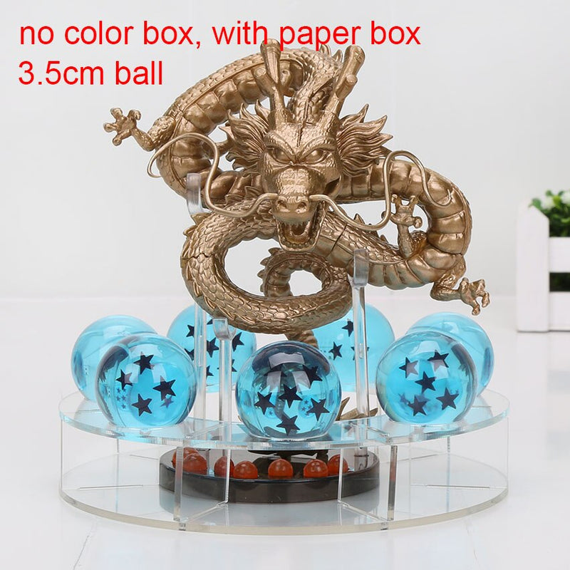 15cm Dragon Ball Z Action Figure Green Shenron Shenlong PVC Figures Toys 7Pcs 3.5cm Dragon ball Z Crystal Balls And Shelf Gift