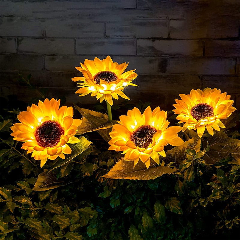 Solar Powered Sunflower LED Light