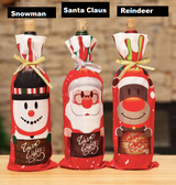 3pcs Non-Woven Wine Bottle Cover Christmas Decorations