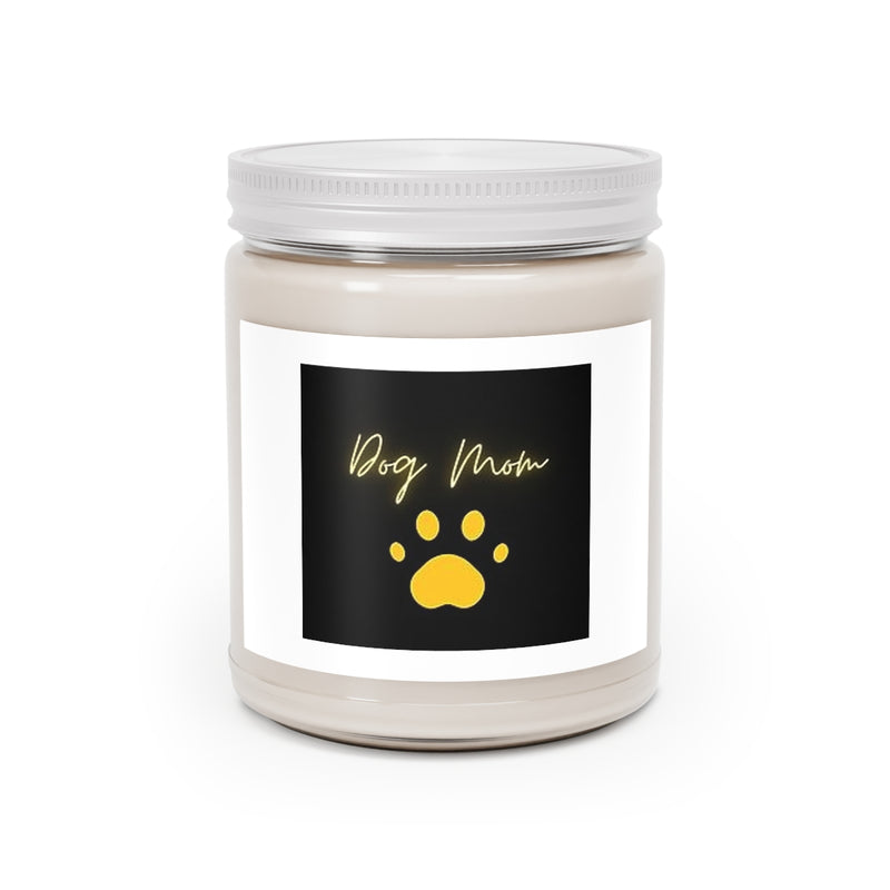 " Dog Mom " with Paw Design Scented Candles, 9oz Holiday Gift Birthday Gift Comfort Spice Scent, Sea Breeze Scent, Vanilla Bean Scent Home Decor