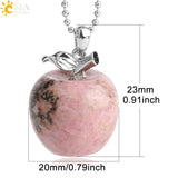 3pcs Crystal Apple Pendant Natural Gemstone Pendants